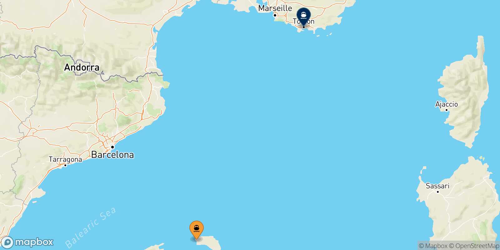 Mapa de la ruta Ciudadela (Menorca) Tolón