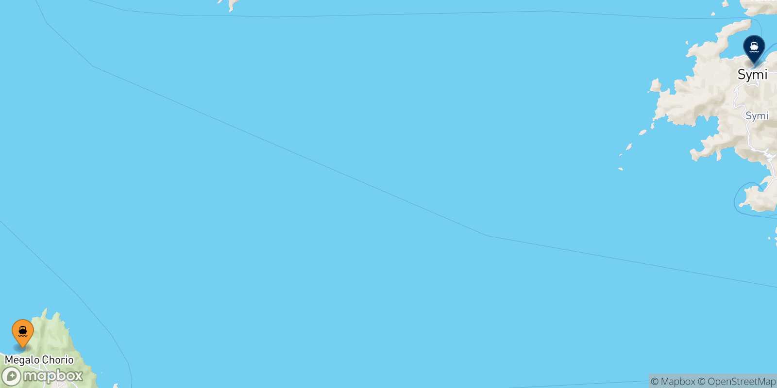 Mapa de la ruta Tilos Symi