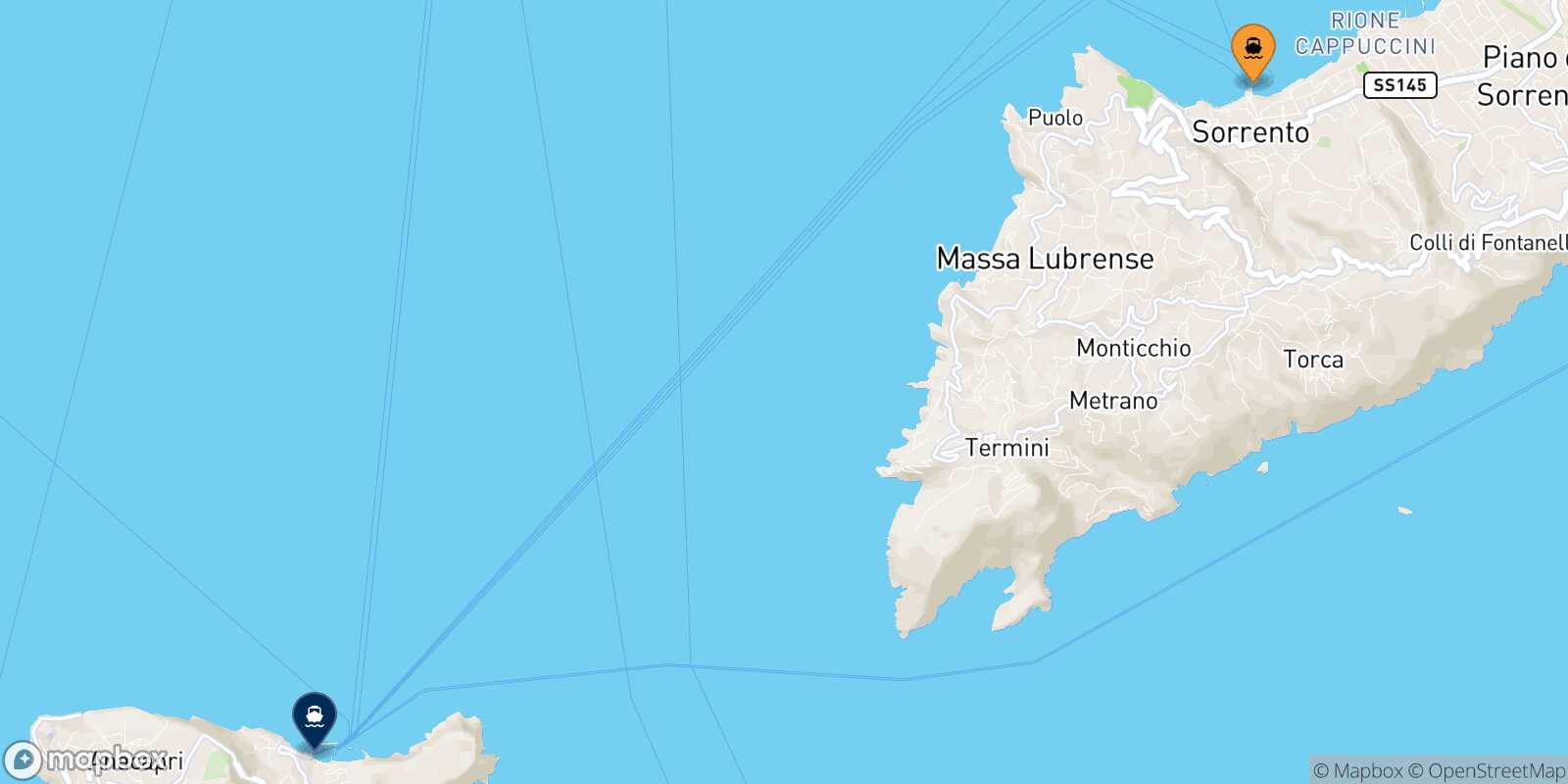 Mapa de la ruta Castellammare Capri