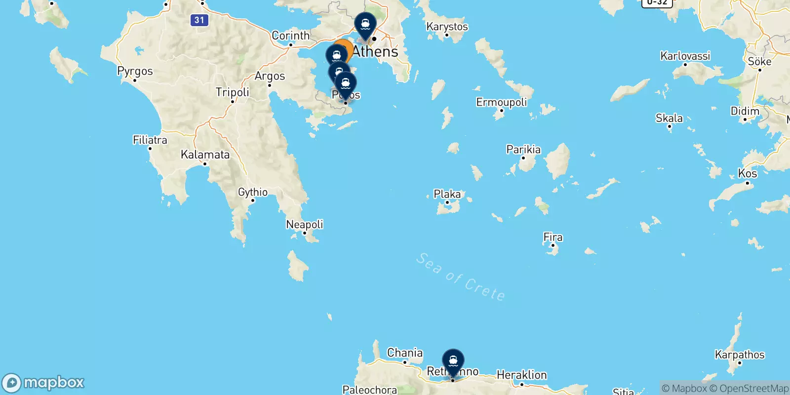 Ferries de Aegina a Grecia