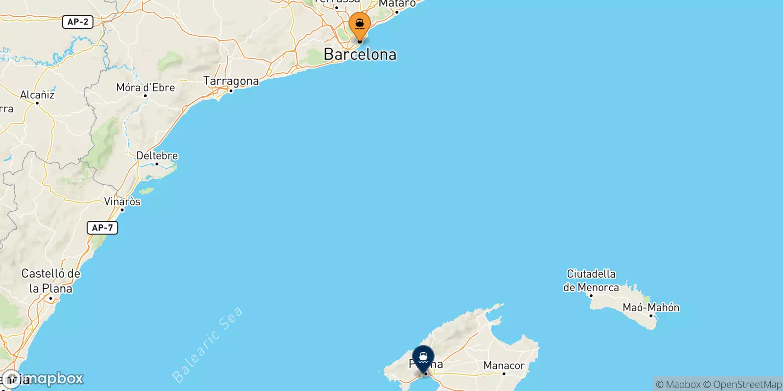 Ferries de Barcelona a Palma De Mallorca