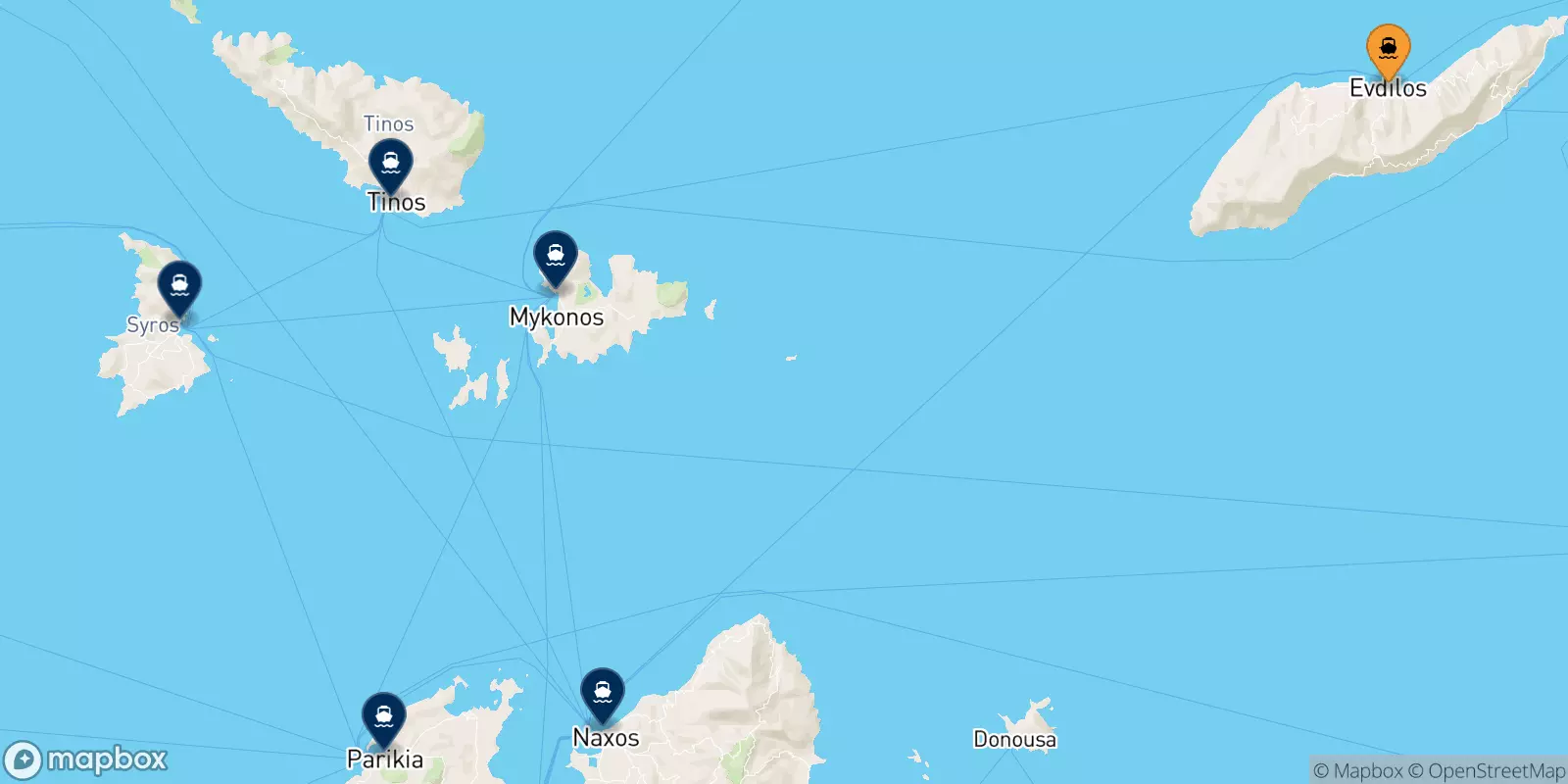 Ferries de Evdilos (Ikaria) a Las Cicladas