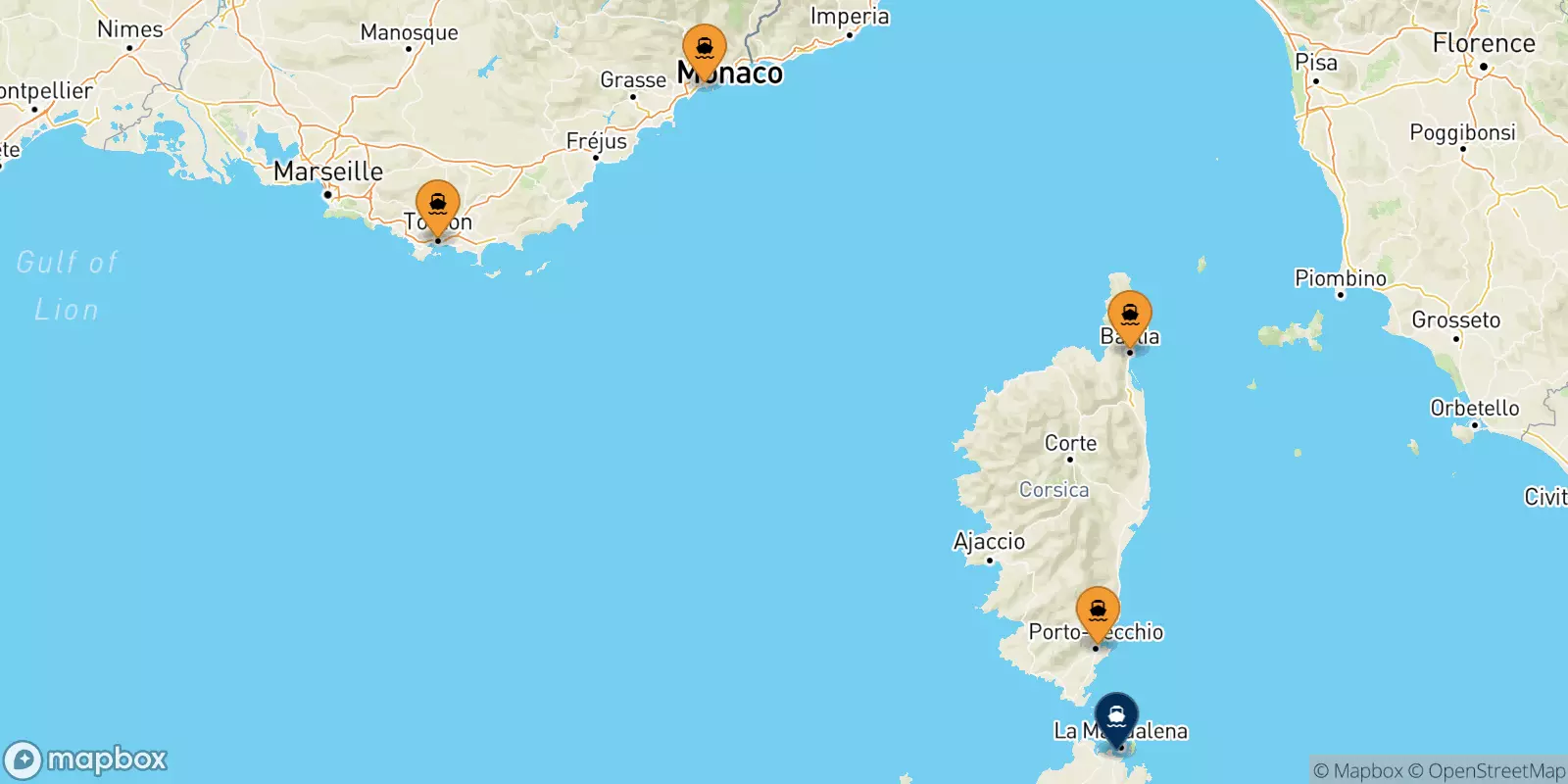 Ferries de Francia a Golfo Aranci