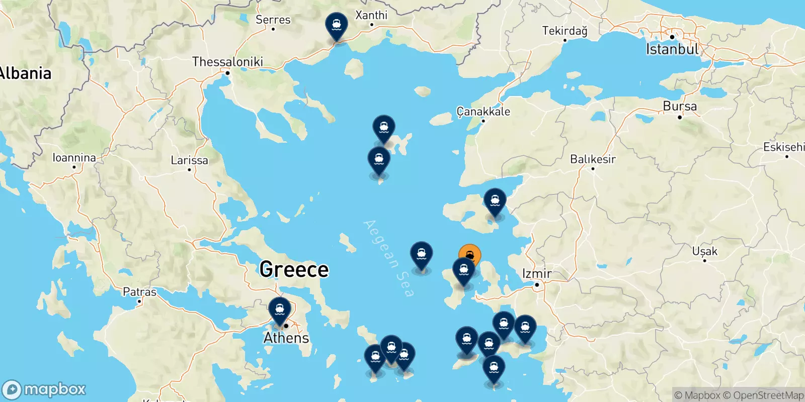 Ferries de Inousses a Grecia