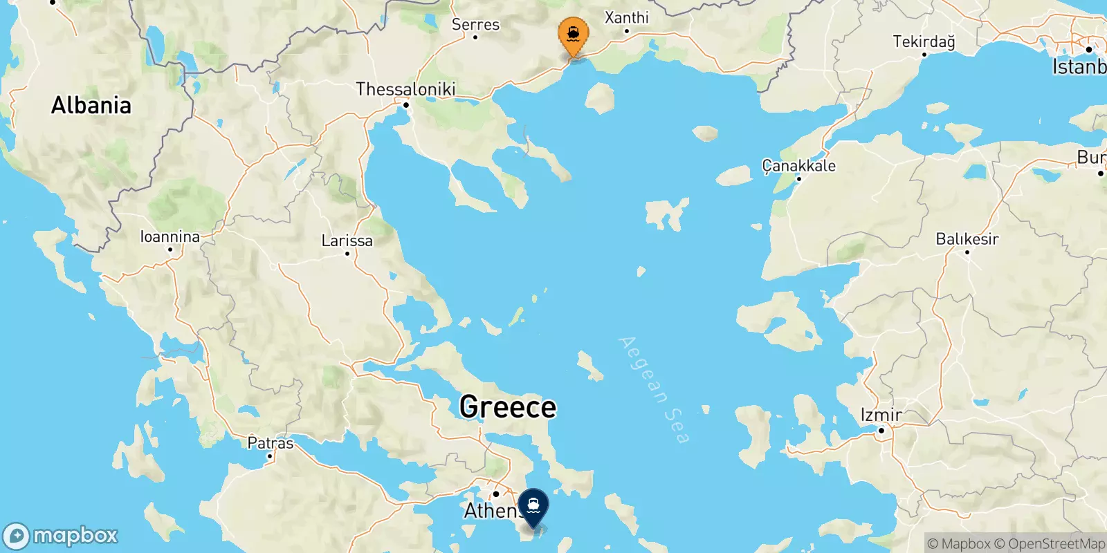 Ferries de Kavala a Lavrio