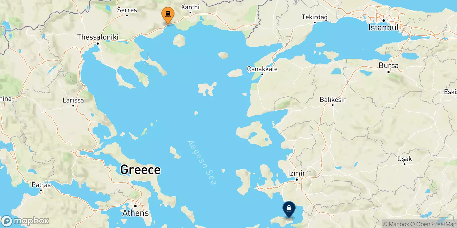 Ferries de Kavala a Vathi (Samos)