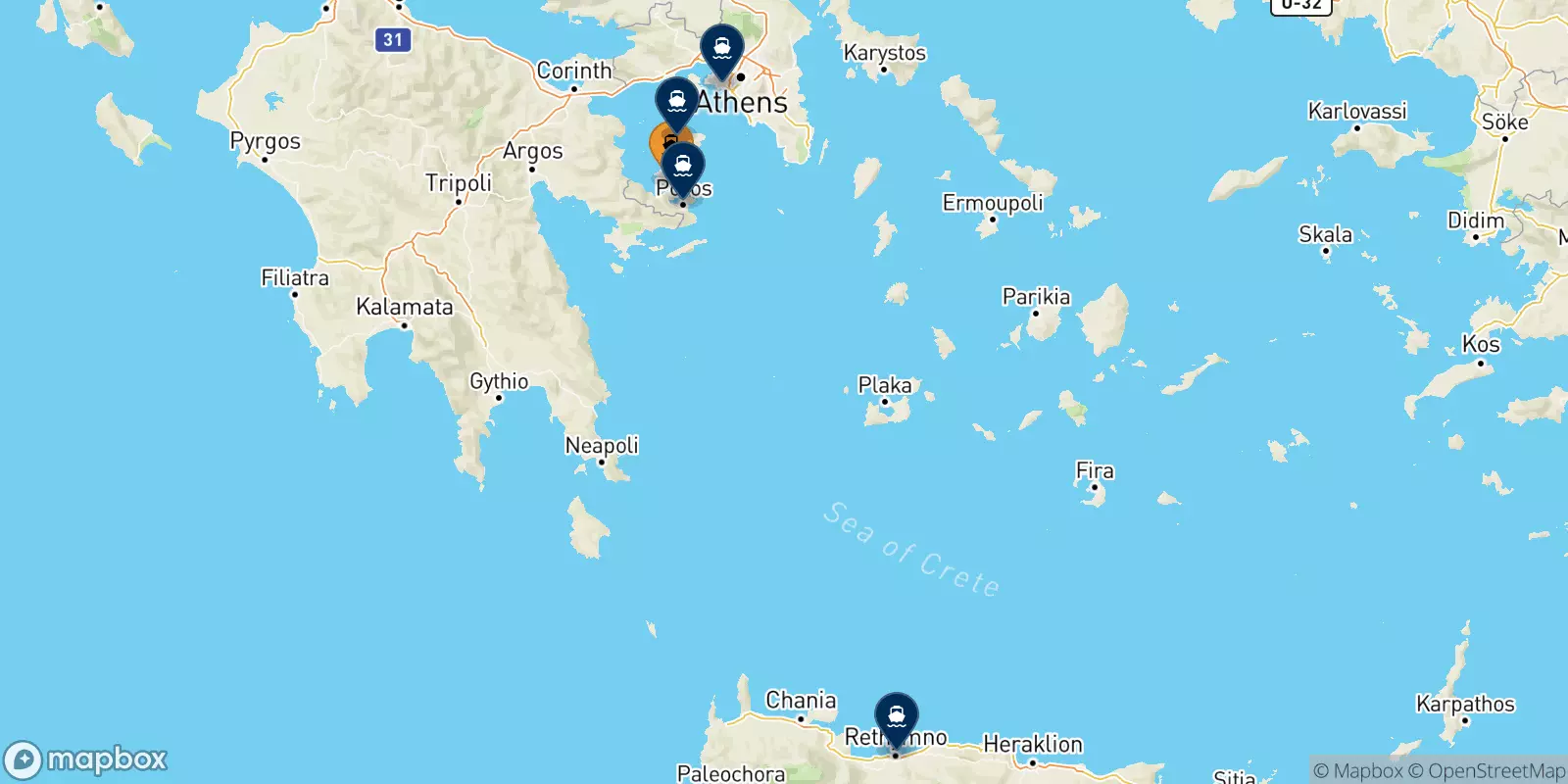 Ferries de Methana a Grecia