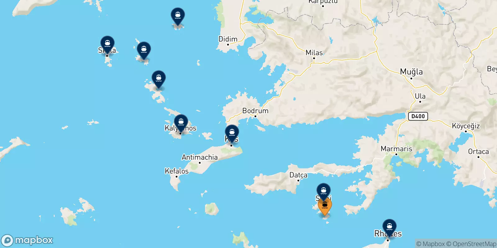 Ferries de Panormitis (Symi) a Dodecaneso