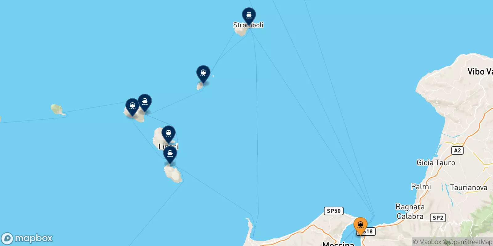 Ferries de Reggio Calabria a Islas Eólicas