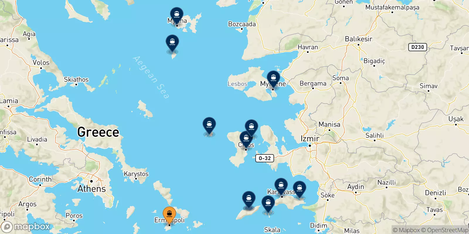 Ferries de Syros a Islas Del Egeo