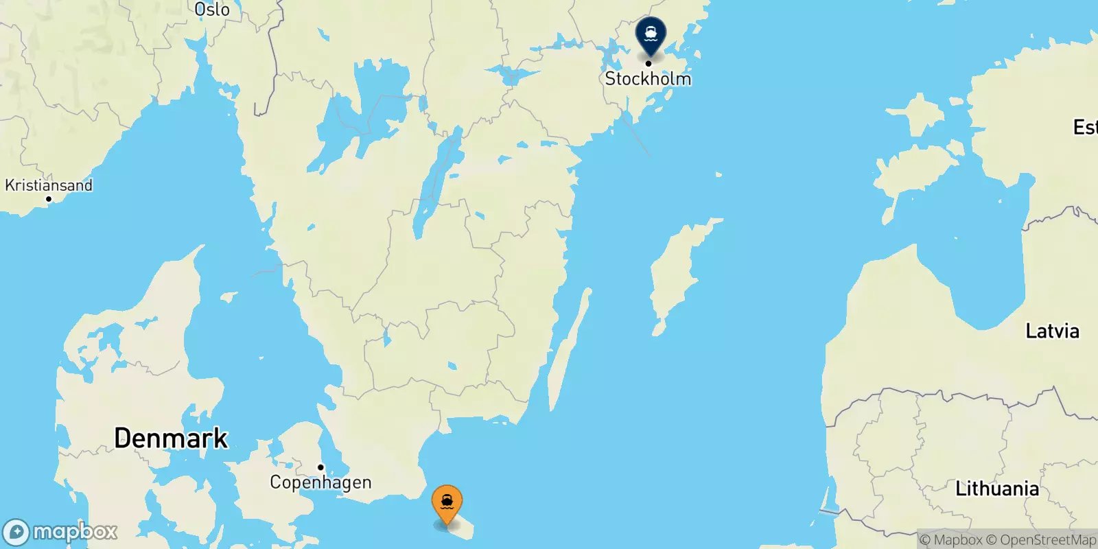 Ferries de La Isla De Bornholm a Estocolmo