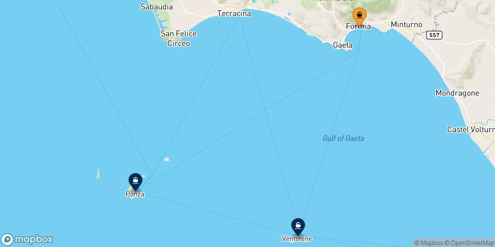 Ferries de Formia a Islas Pontinas