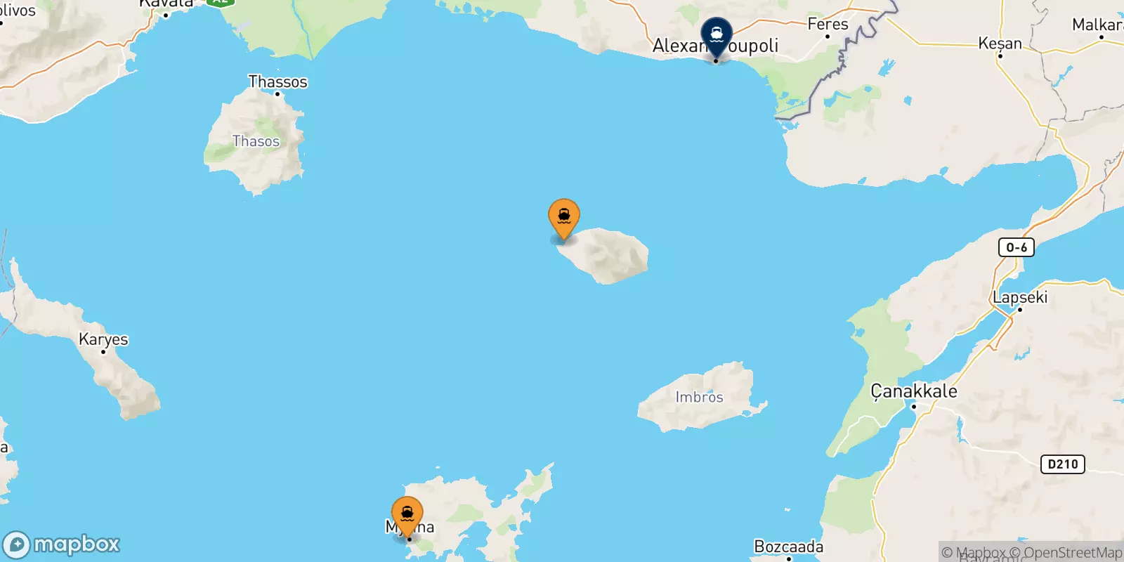 Ferries de Islas Del Egeo a Alexandroupoli