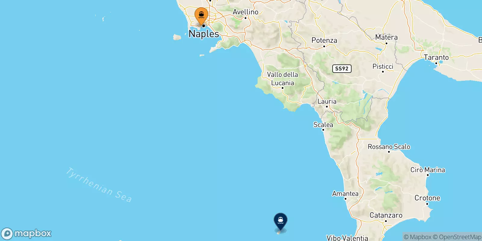 Ferries de Nápoles Mergellina a Stromboli