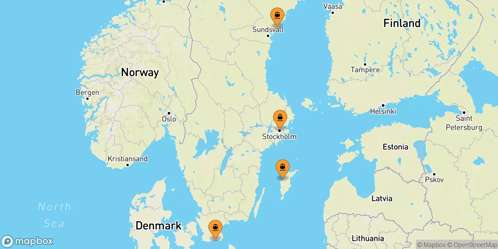 Ferries de Suecia a Suecia