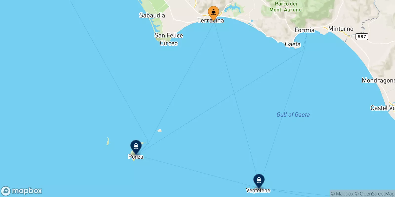 Ferries de Terracina a Italia