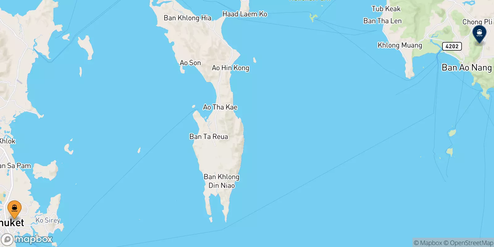 Ferries de Phuket (Rassada Pier) a Ao Nang (Nopparat Thara Pier)