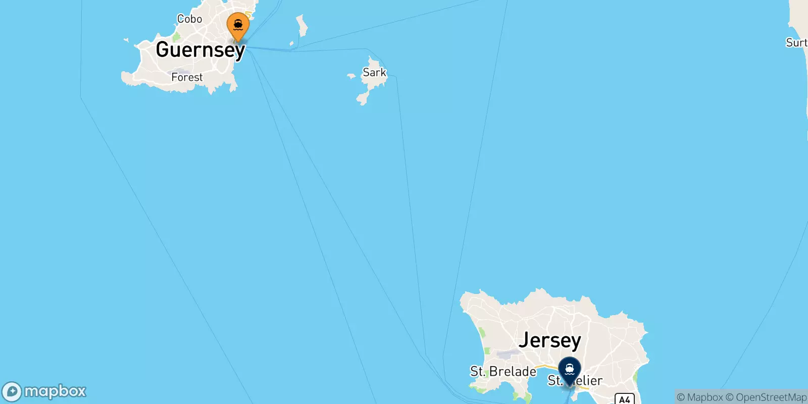 Ferries de Guernsey a (St Helier) Jersey