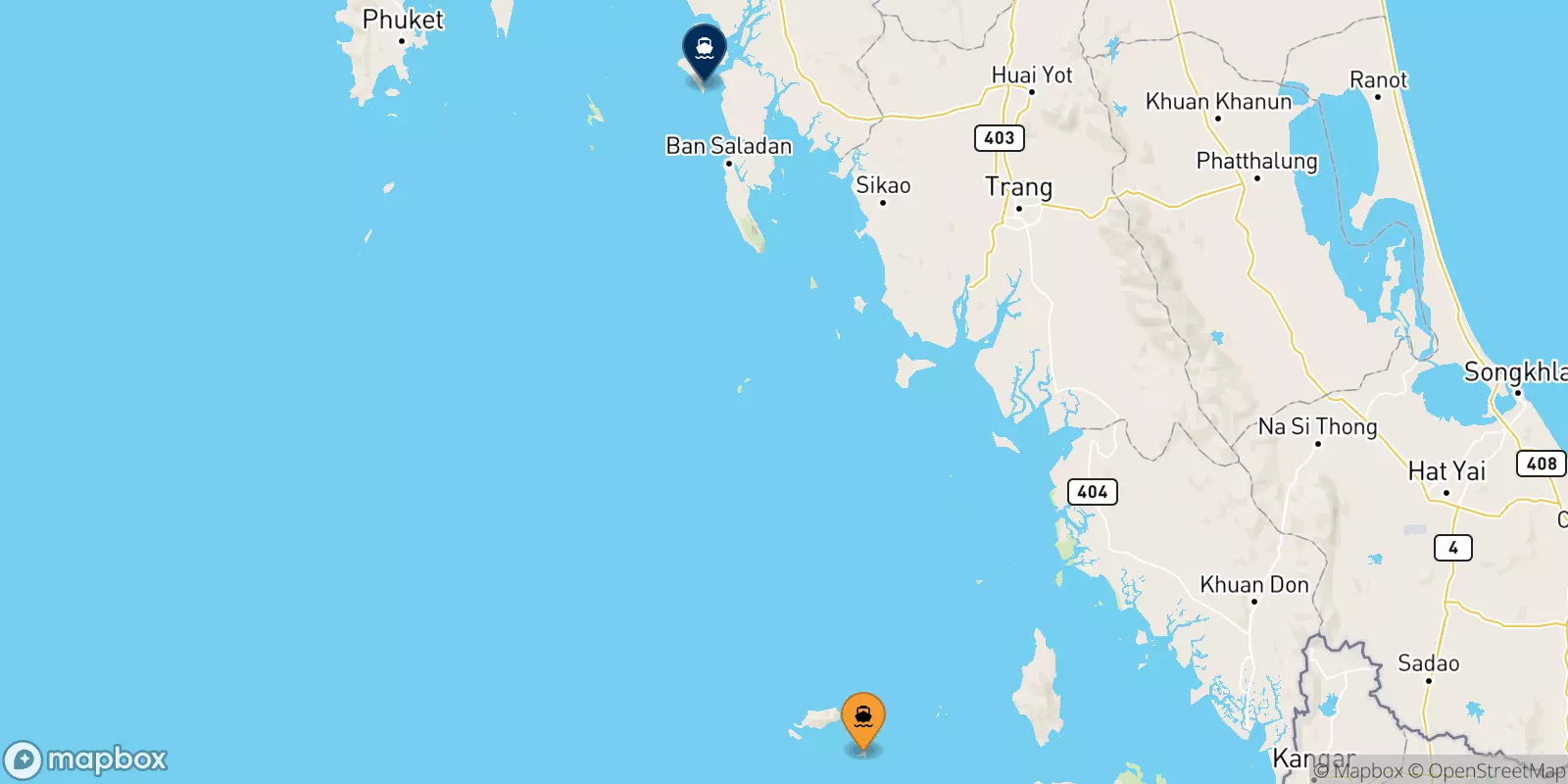 Ferries de Koh Lipe (Bundhaya Pier) a Koh Jum
