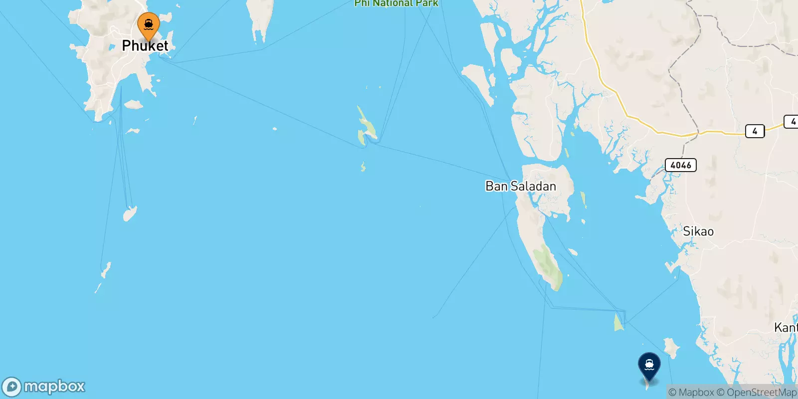 Ferries de Isla De Phuket a Koh Kradan Beach